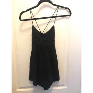 Embroidered Criss Cross Black Free People Tank XS